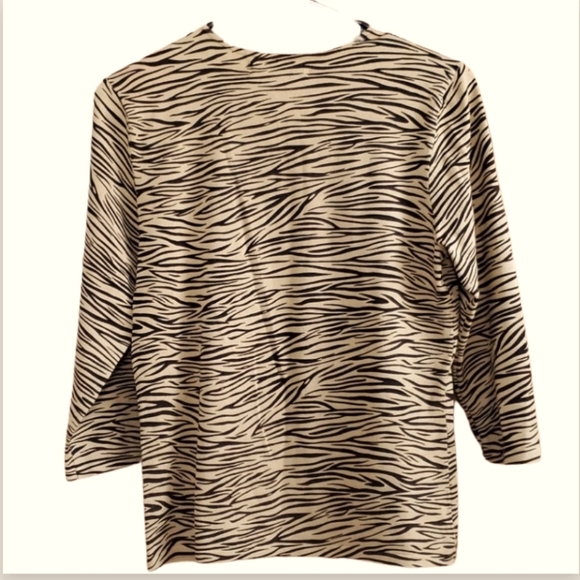 Women's Pursuits  Ltd. 72 % SILK 28% NYLON. Size Small. Tan & black. - Picture 2 of 4